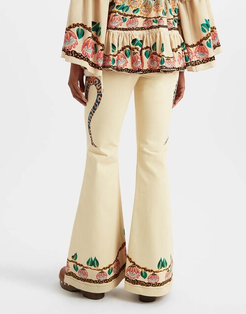 La Doublej Superflare Jeans Eve Ecru In Denim