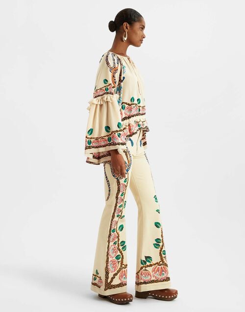 La Doublej Superflare Jeans Eve Ecru In Denim