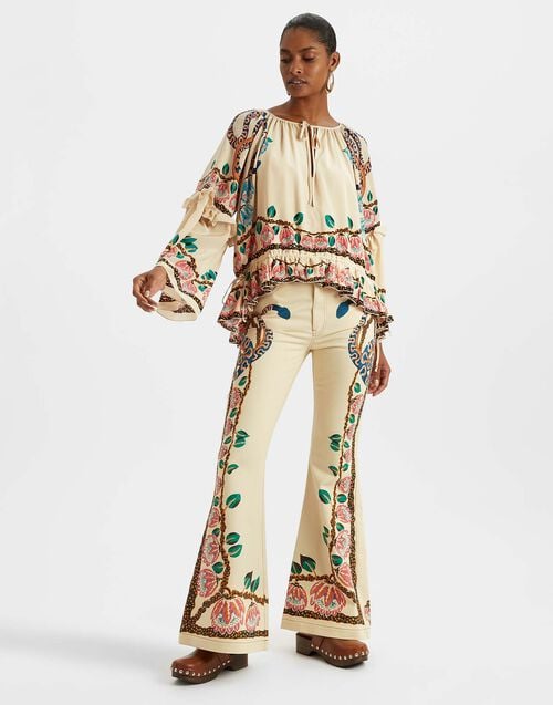 la doublej Superflare Jeans Eve Ecru in Denim