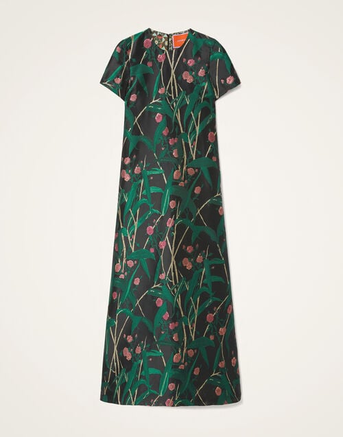 La Doublej Swing Dress Bamboo Black In Jacquard