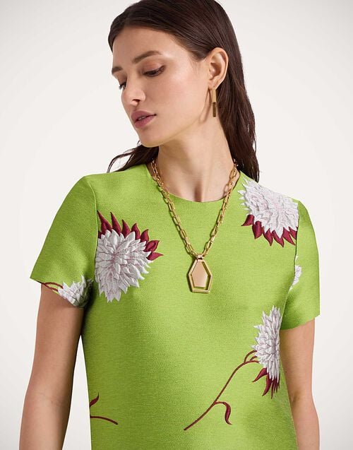 La Doublej Swing Dress Derby Lime In Jacquard