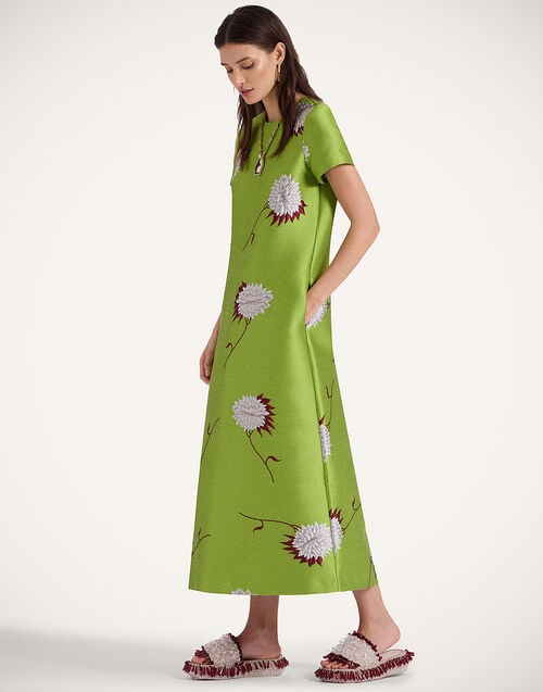 la doublej Swing Dress Derby Lime in Jacquard