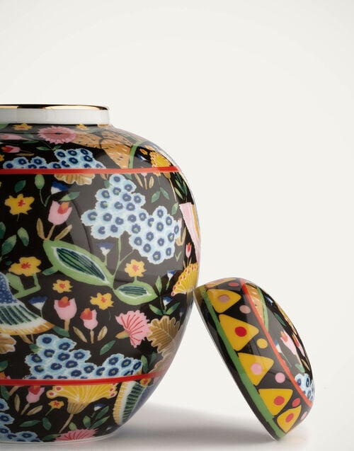 La Doublej Tea Jar Colombo Nero In Porcelain