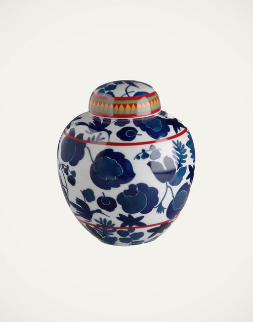 la doublej Tea Jar Wildbird Blu in Porcelain