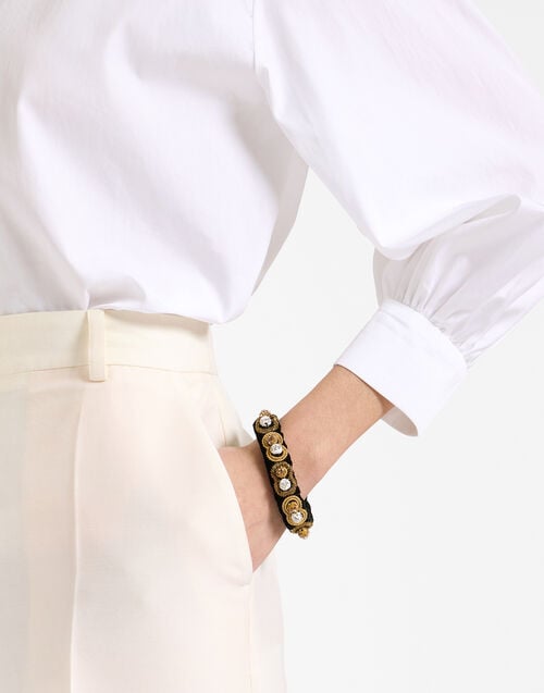 la doublej Tesoro Bracelet Solid Black in Velvet