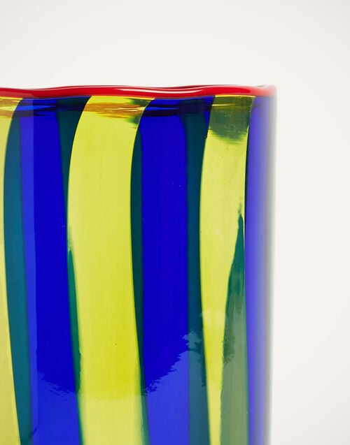 La Doublej Torretta Vase Blue In Murano Glass