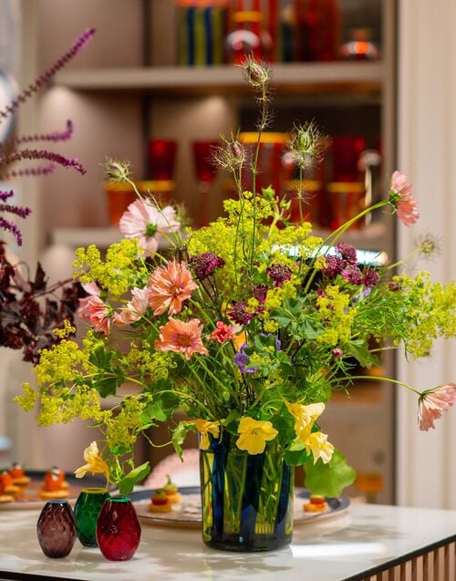 La Doublej Torretta Vase Blue In Murano Glass