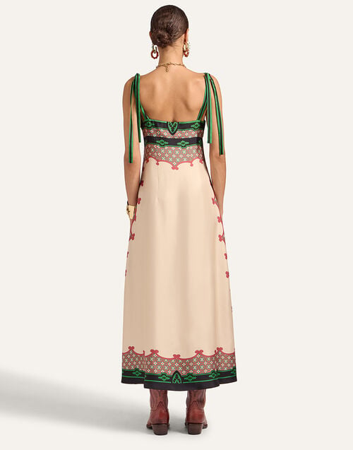 La Doublej La Favorita Dress Mariposa Placée Ivory In Peachy Silk