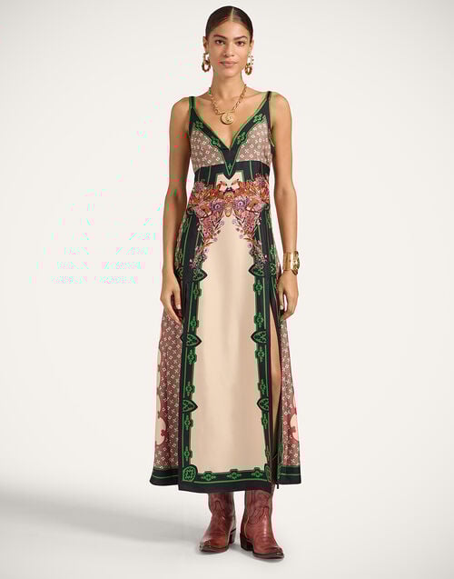 la doublej La Favorita Dress Mariposa Placée Ivory in Peachy Silk