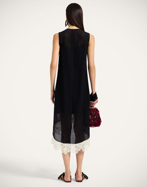 La Doublej La Scala High Dress Solid Black In Window Lace