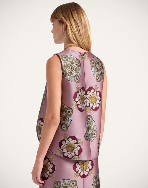 La Doublej La Scala Top Nucleus Dusty Pink In Jacquard