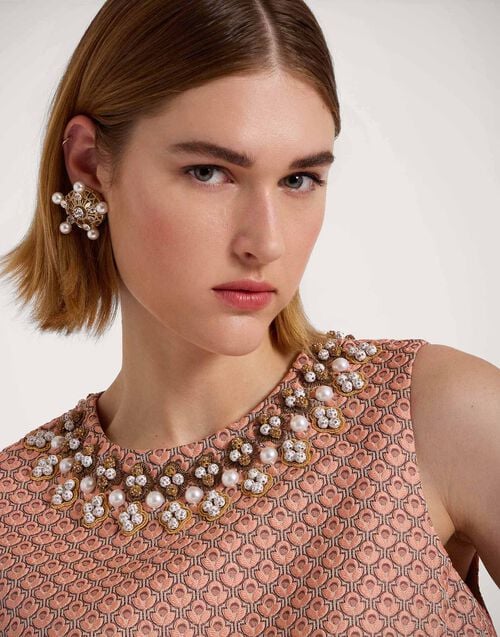 La Doublej La Scala Top Tulip Pale Pink In Jacquard Embroidered