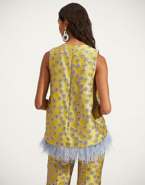 La Doublej La Scala Top (With Feathers) Margarita In Jacquard