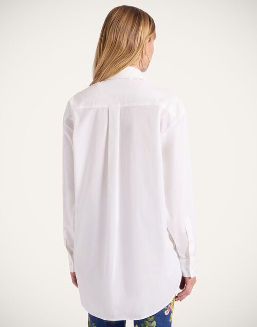 La Doublej Lacey Better Than Your Boyfriend's Shirt Solid Ivory In Sangallo