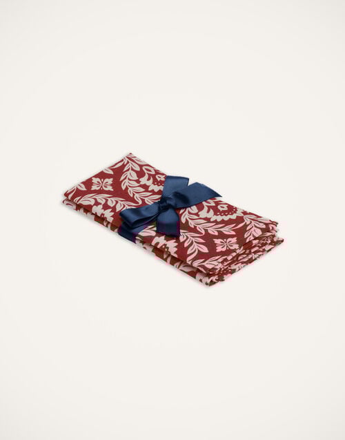 la doublej Large Napkins Set Of 2 Bordeaux Garland in Linen
