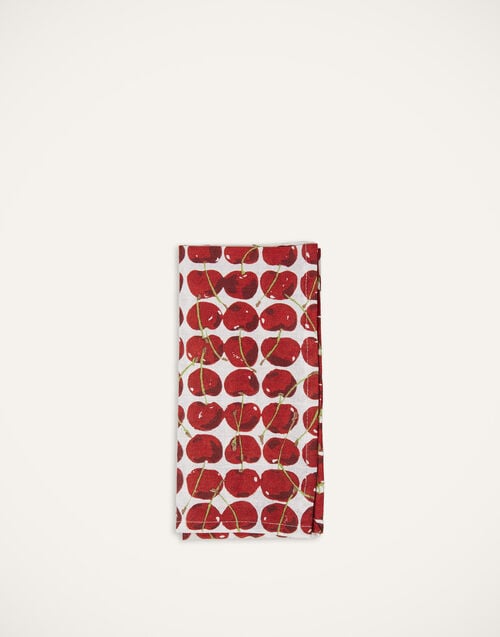 La Doublej Large Napkins Set Of 2 Cherries Avorio In Linen