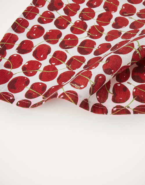 La Doublej Large Napkins Set Of 2 Cherries Avorio In Linen