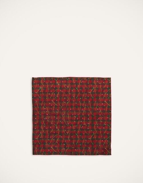 La Doublej Large Napkins Set Of 2 Cherries Verde In Linen