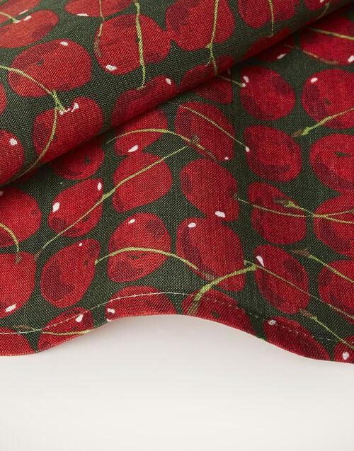 La Doublej Large Napkins Set Of 2 Cherries Verde In Linen