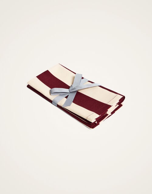 la doublej Large Napkins Set Of 2 Contrada Bordeaux in Panama Cotton