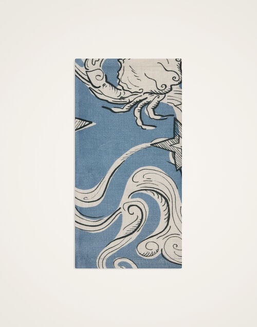 La Doublej Large Napkins Set Of 2 Cosmos Light Blue In Linen