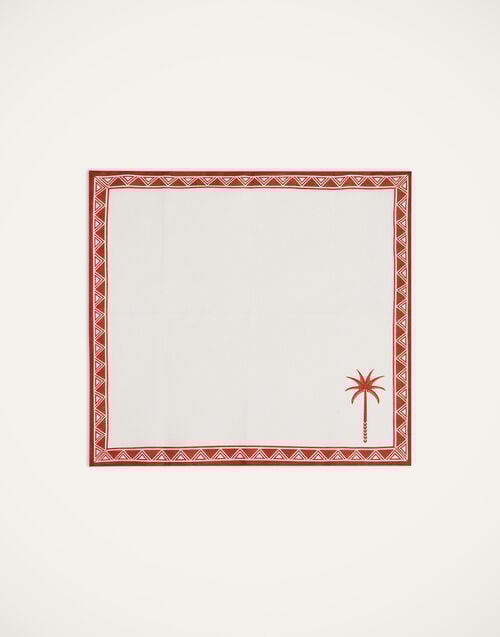 La Doublej Large Napkins Set Of 2 Date Palms Brick In Linen