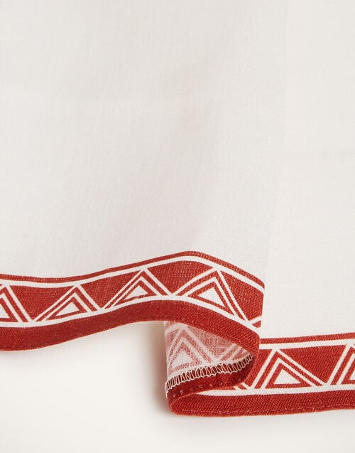 La Doublej Large Napkins Set Of 2 Date Palms Brick In Linen