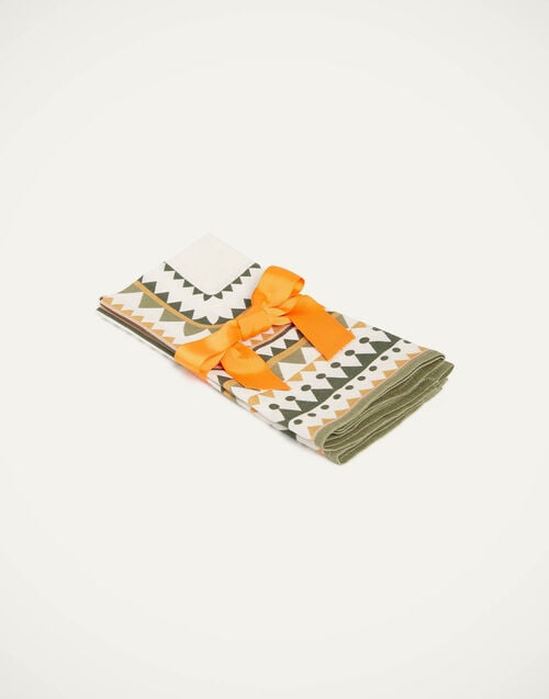 la doublej Large Napkins Set Of 2 Doric Placée Light Green in Linen