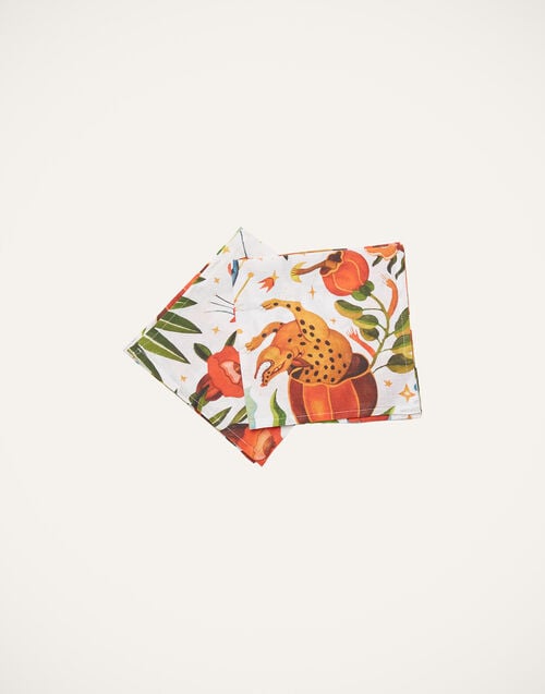 La Doublej Large Napkins Set Of 2 Jungle Book In Linen