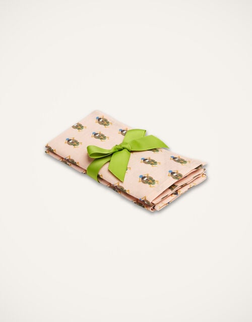 la doublej Large Napkins Set Of 2 Pink Scarab in Linen