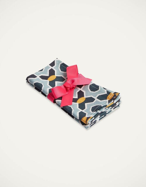 la doublej Large Napkins Set Of 2 Plaza Small Light Blue in Linen