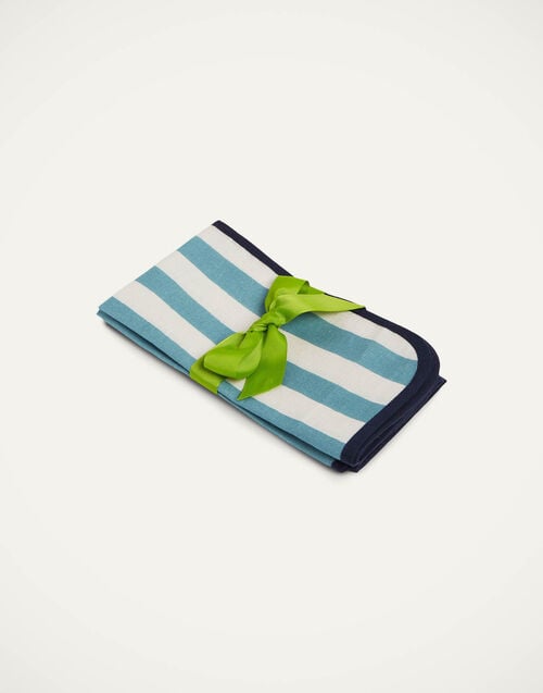 la doublej Large Napkins Set Of 2 Riviera Sky Blue in Linen