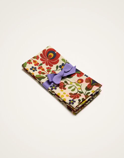 la doublej Large Napkins Set Of 2 Windflower Bordeaux in Linen