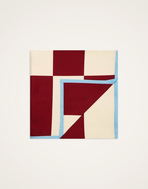 la doublej Large Tablecloth Contrada Bordeaux in Panama Cotton