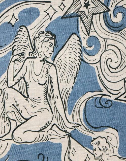 La Doublej Large Tablecloth Cosmos Light Blue In Linen