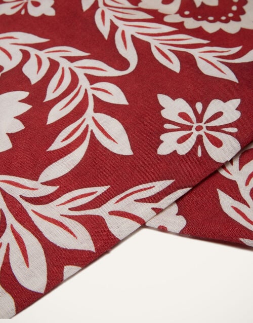 La Doublej Large Tablecloth Garland Bordeaux In Linen