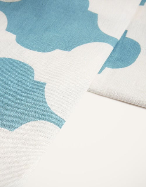 La Doublej Large Tablecloth Plaza Sky Blue In Linen