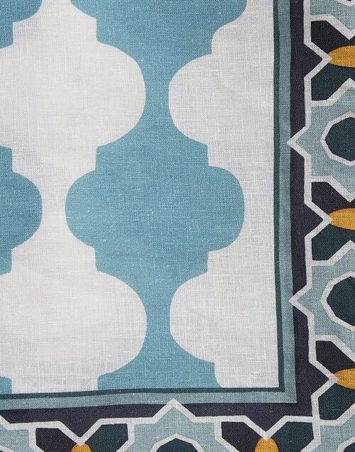 La Doublej Large Tablecloth Plaza Sky Blue In Linen