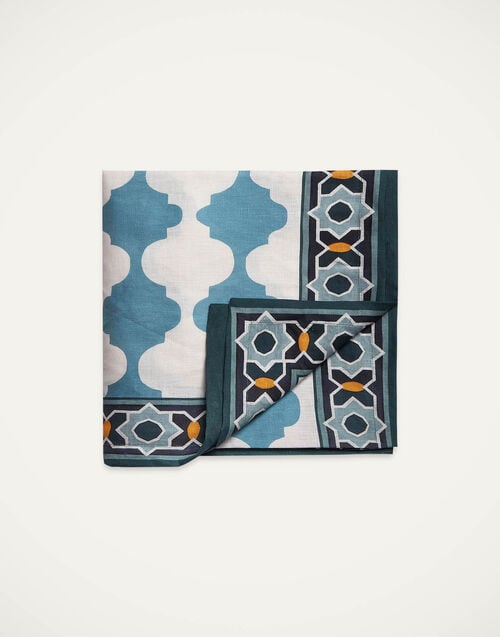 la doublej Large Tablecloth Plaza Sky Blue in Linen