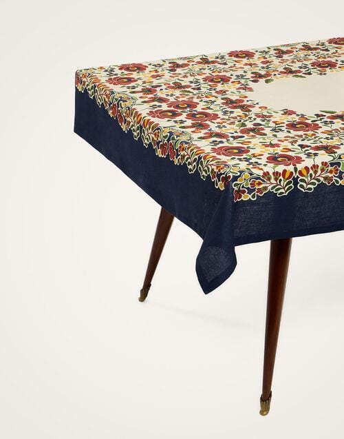 La Doublej Large Tablecloth Windflower Placée Bordeaux In Linen