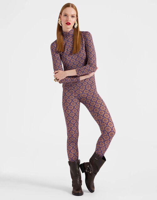 La Doublej Leggings Sovereign Mini Purple In Skinny Jersey