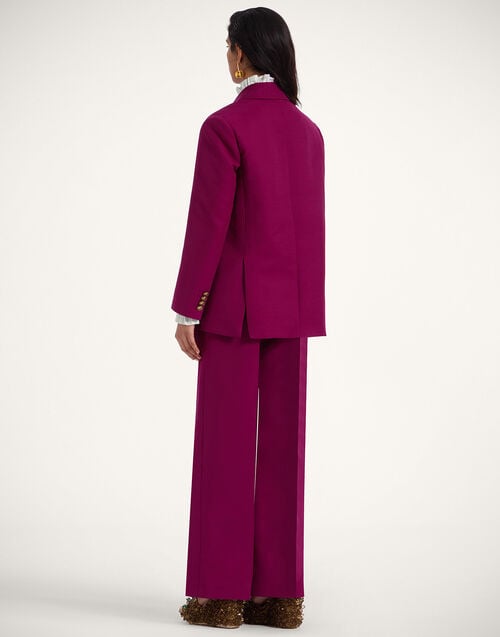 La Doublej Let Loose Pants Solid Purple In Cady Wool