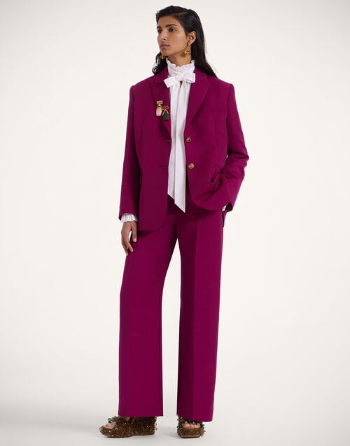 La Doublej Let Loose Pants Solid Purple In Cady Wool