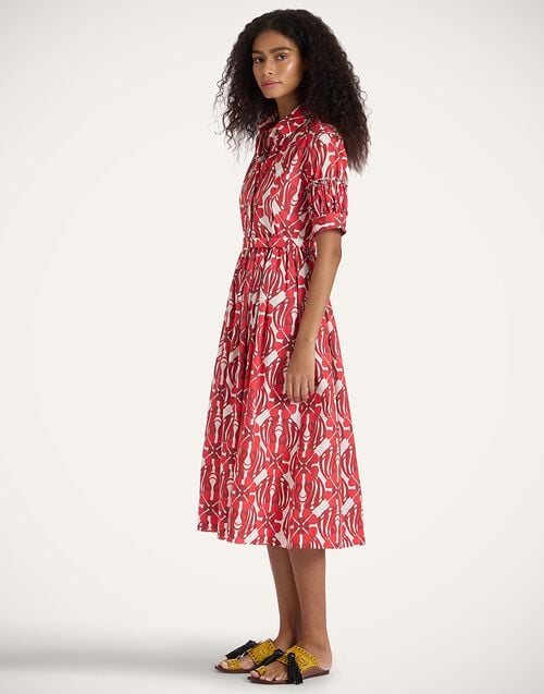 La Doublej Libertine Dress Clover Red In Summer Poplin