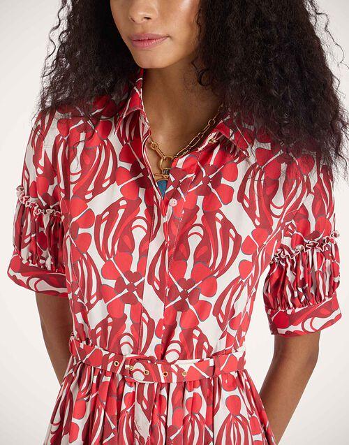 La Doublej Libertine Dress Clover Red In Summer Poplin
