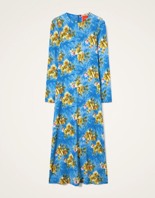 La Doublej Long Sleeve Swing Dress Riptide Light Blue In Sable