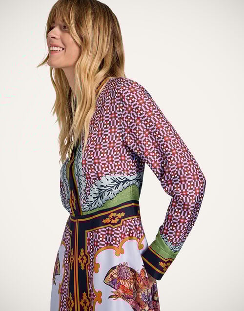 La Doublej Long Sleeves San Pietro Dress Mariposa Placée Celeste In Silk Twill