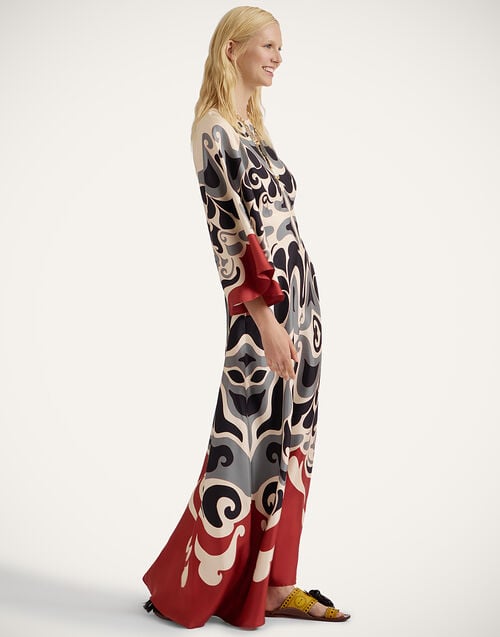 La Doublej Long Sorella Dress Phoenix Placée Ivory In Silk Twill