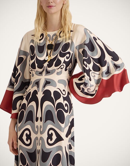 La Doublej Long Sorella Dress Phoenix Placée Ivory In Silk Twill