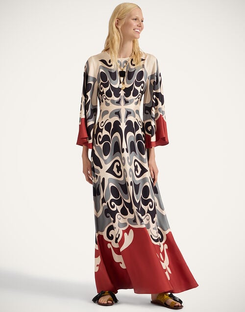 la doublej Long Sorella Dress Phoenix Placée Ivory in Silk Twill